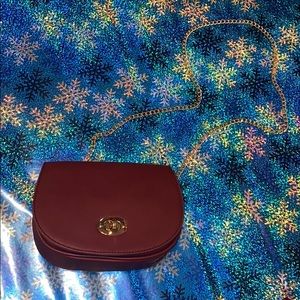 Burgundy and Gold Clutch